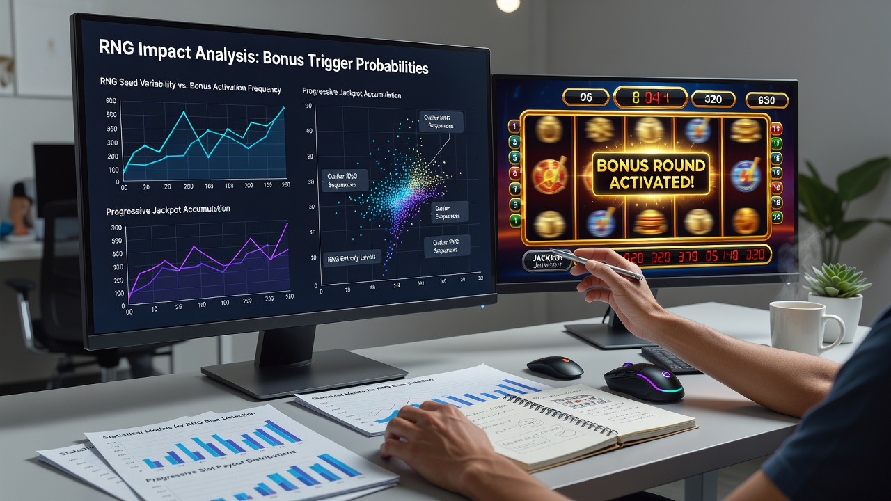 Chart displaying bonus activation frequency distributions from certified RNG testing
