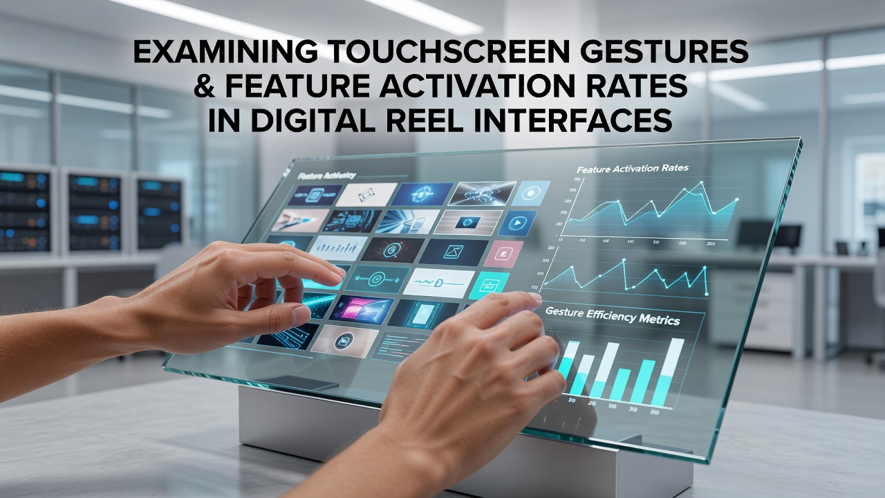 Close-up view of fingers performing swipe and tap gestures on a digital reel touchscreen interface during active gameplay