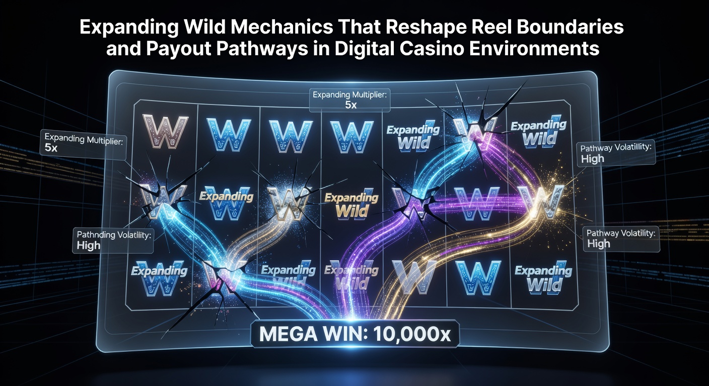 Expanding wild symbols spreading across multiple reels in a digital slot game interface