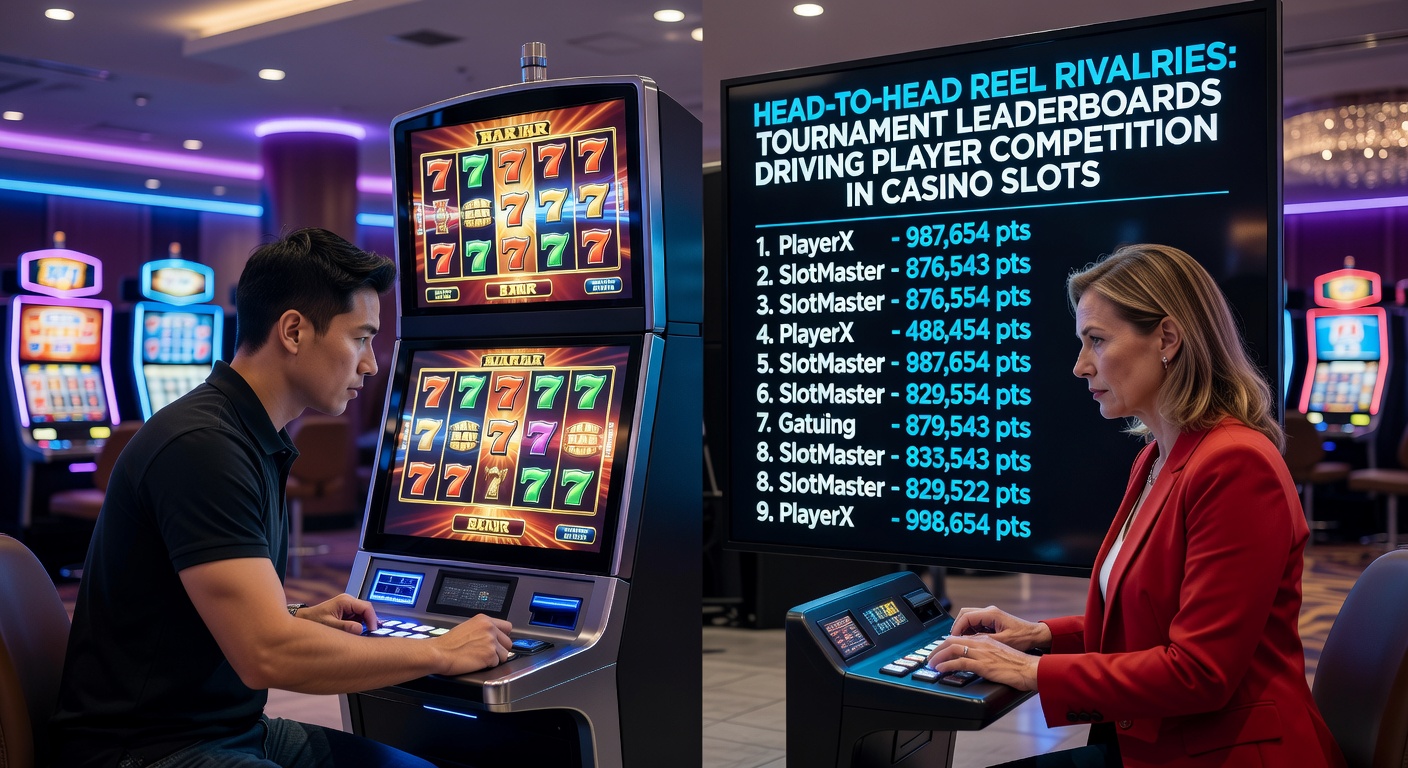 Dynamic slot tournament leaderboard displaying top players' scores and rankings in real-time