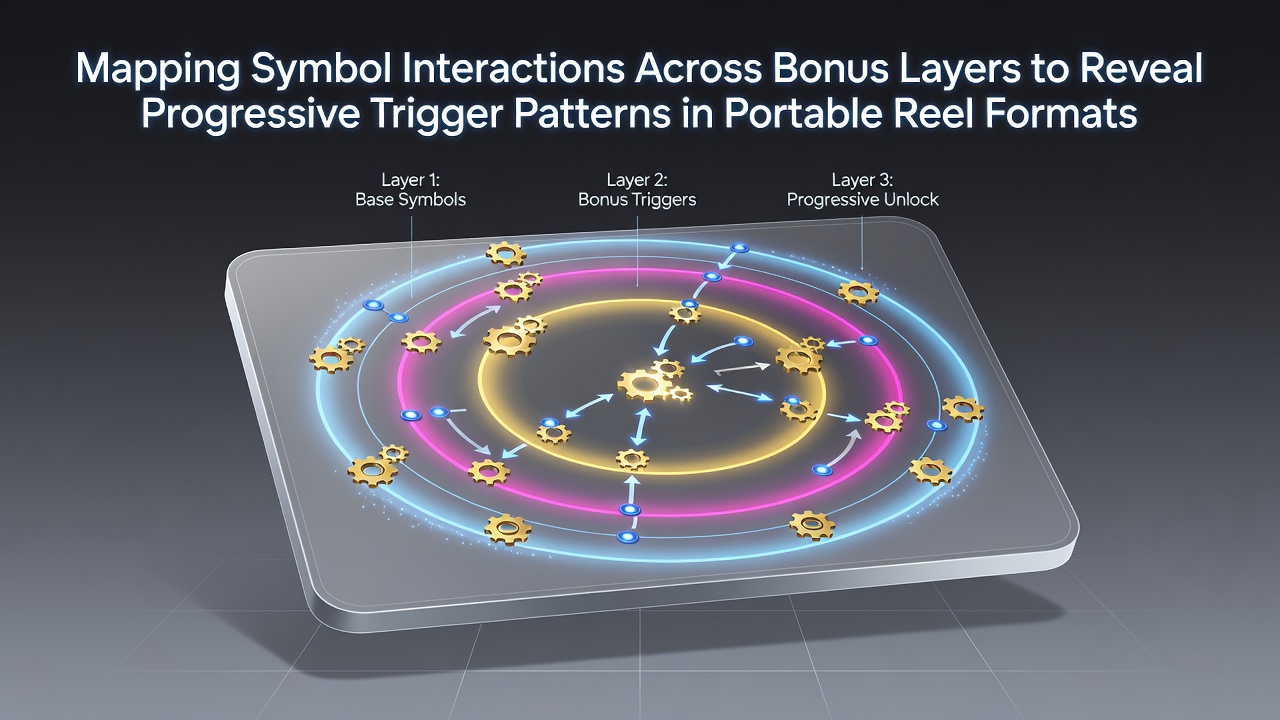 Diagram illustrating symbol interactions across multiple bonus layers in a mobile slot interface