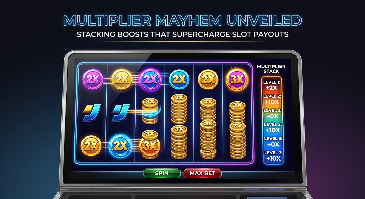 Close-up of slot bonus screen with layered x5, x3, and x2 multipliers stacking to deliver a screen-filling supercharged payout