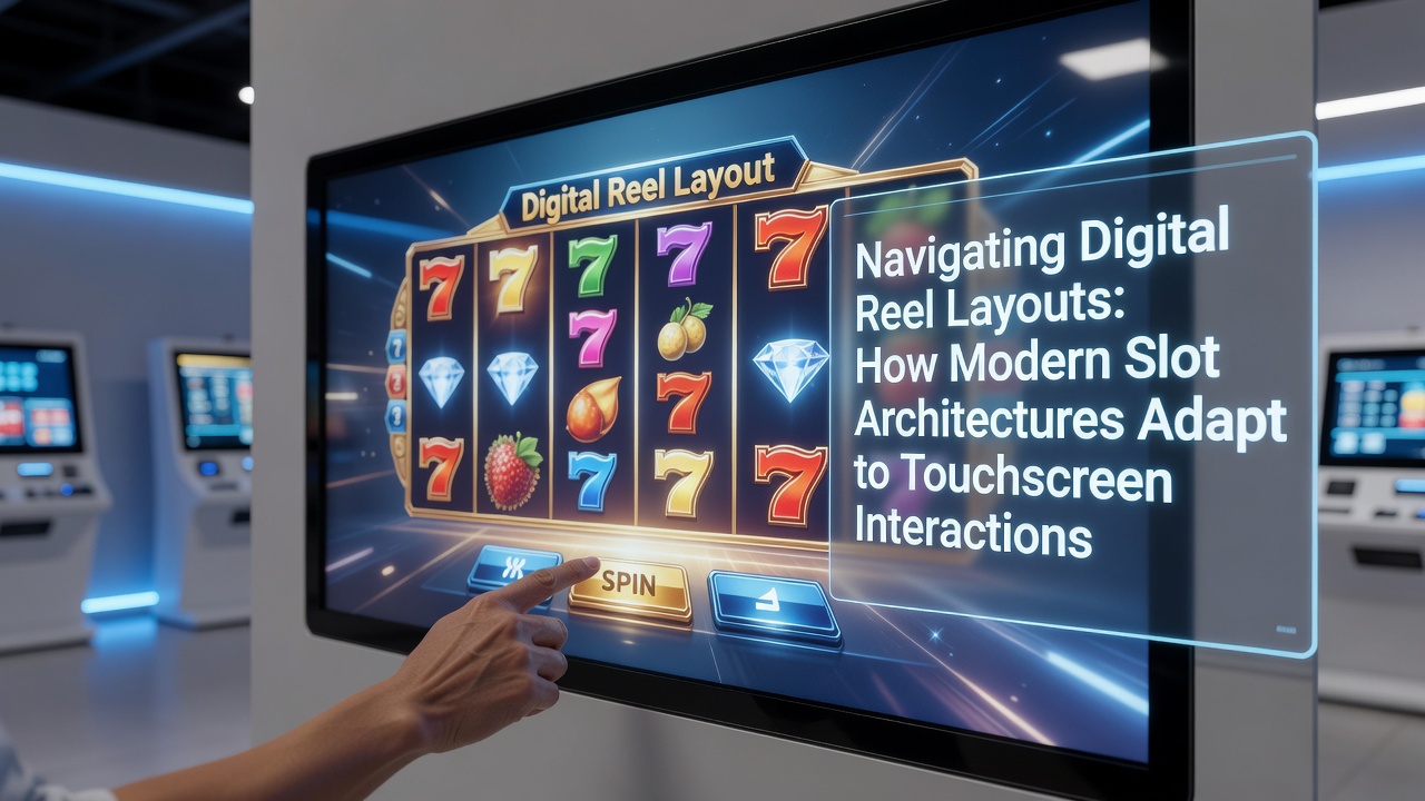 Close-up view of touchscreen slot gameplay showing gesture-activated feature trigger on reels