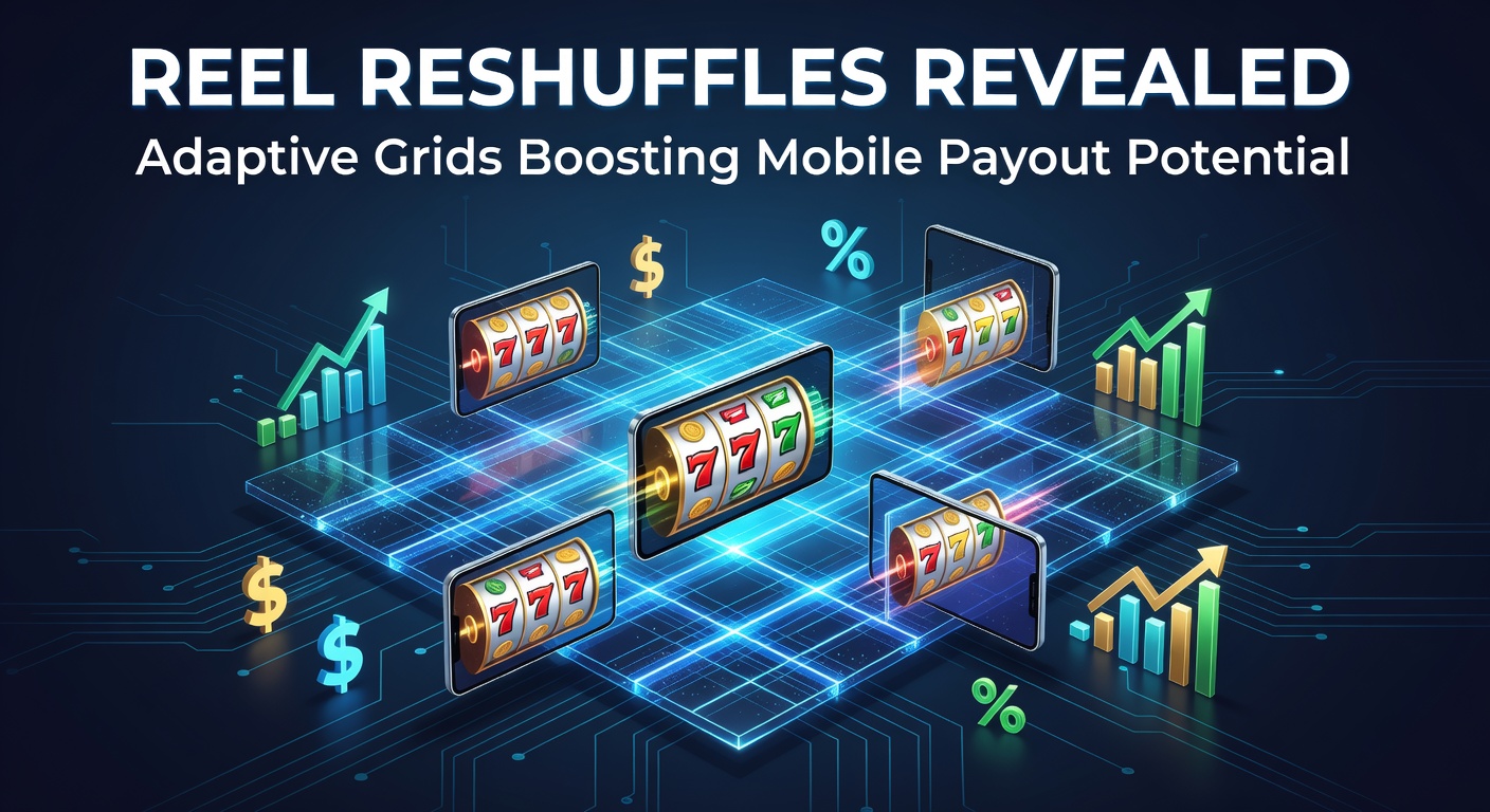 Dynamic adaptive grid expanding during a mobile slot spin, showing reshuffled reels creating multiple win lines