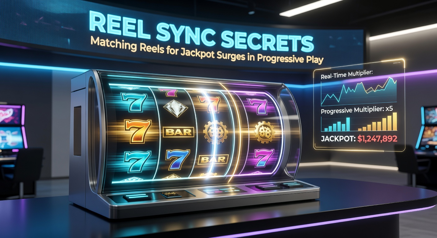 Vibrant slot reels aligning perfectly, symbols syncing across screens to trigger a massive progressive jackpot explosion